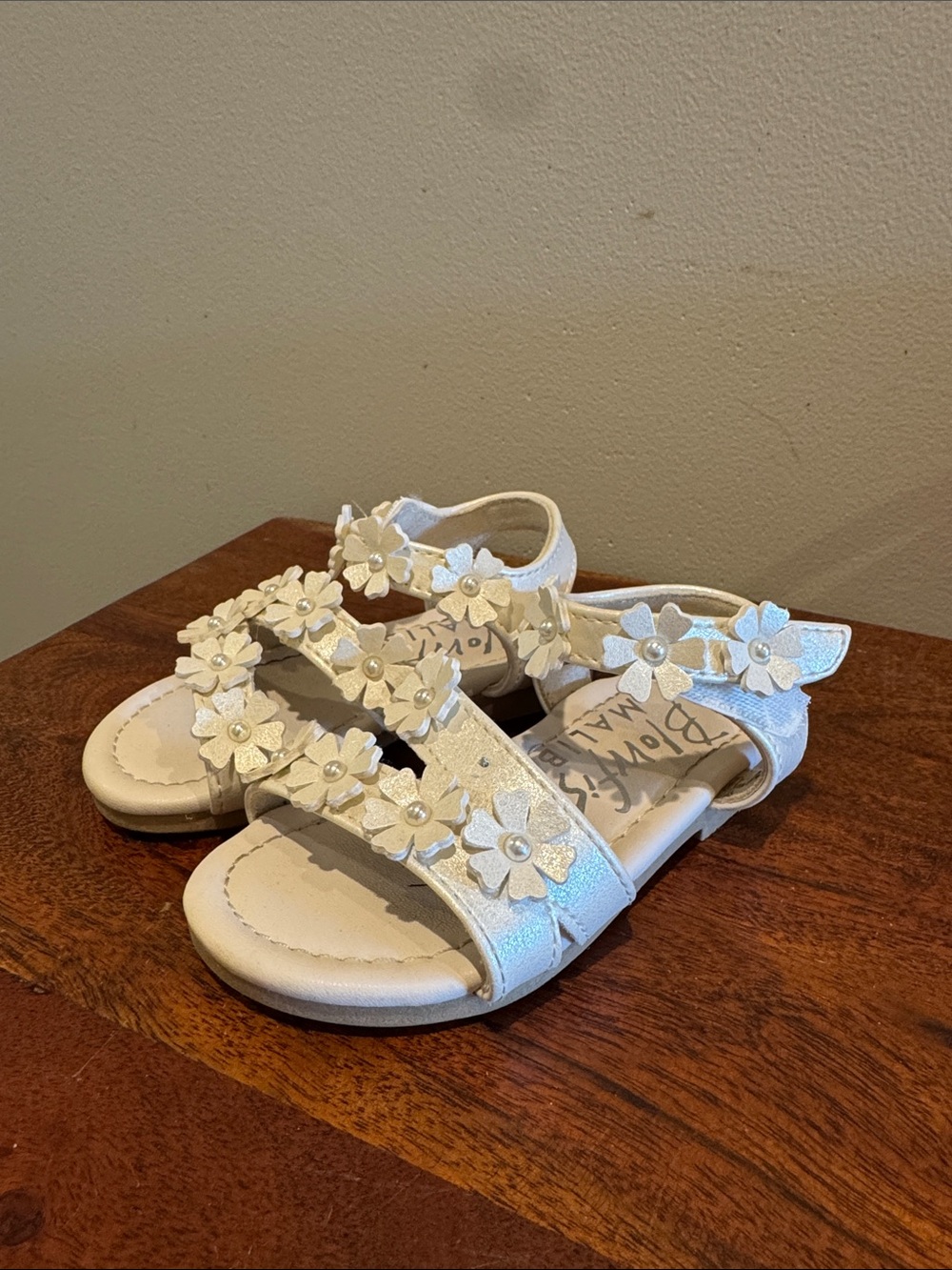 Blowfish Girls Cream Floral Strap Sandals - Decorative Flower Accent